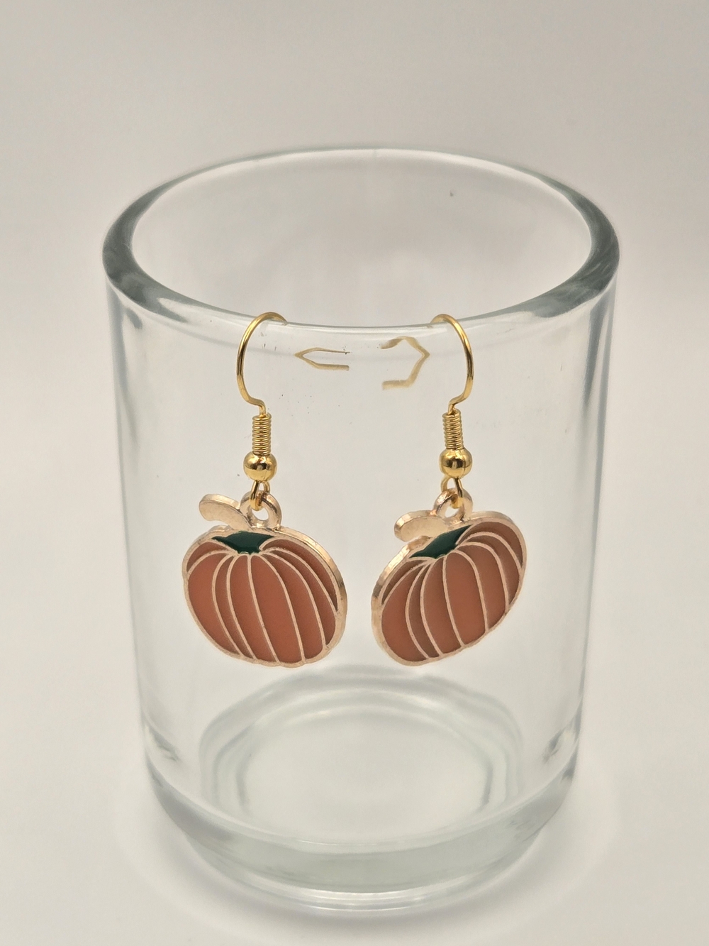 Gold-Tone Orange Pumpkin Drop Earrings